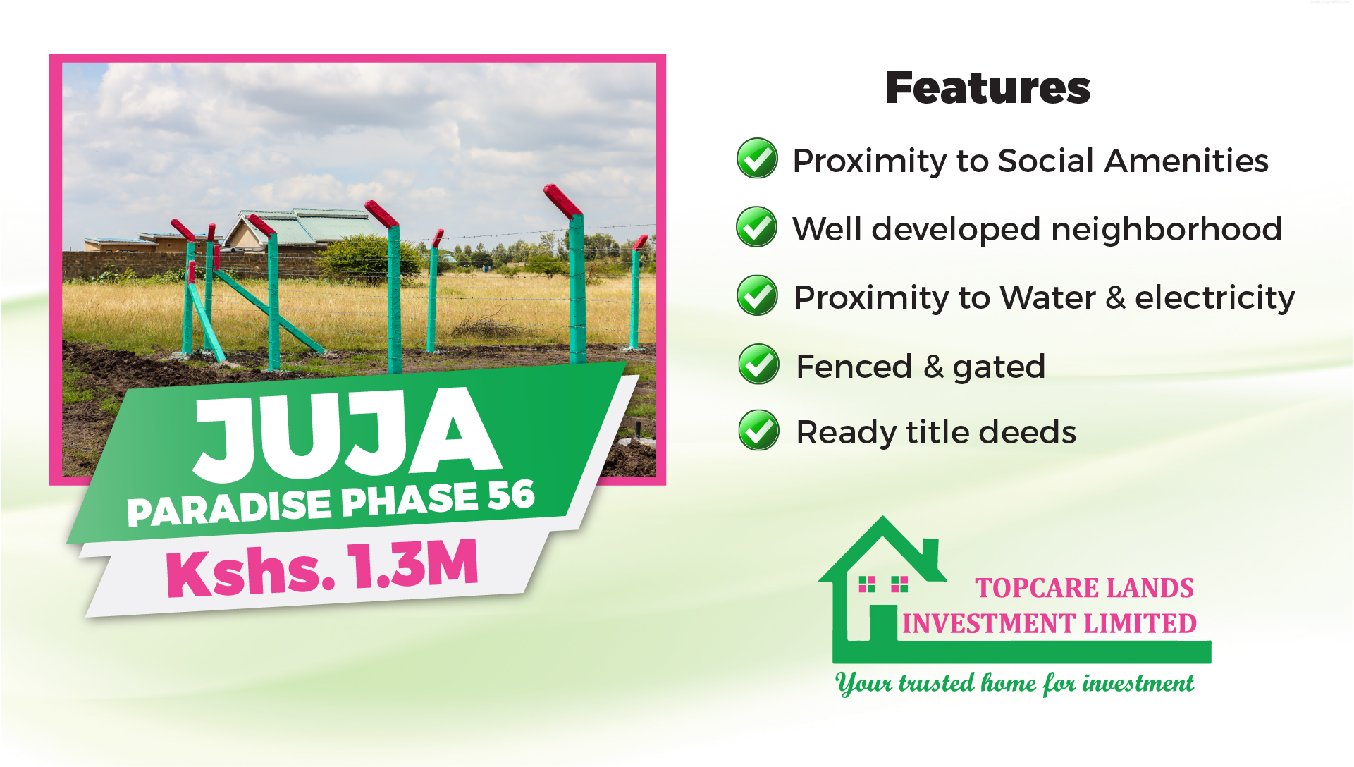 JUJA PARADISE PHASE 56 – PLOTS FOR SALE